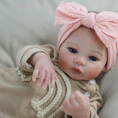 Realistic Reborn Baby Girl Doll with Soft Weighted Body Vinyl Material
