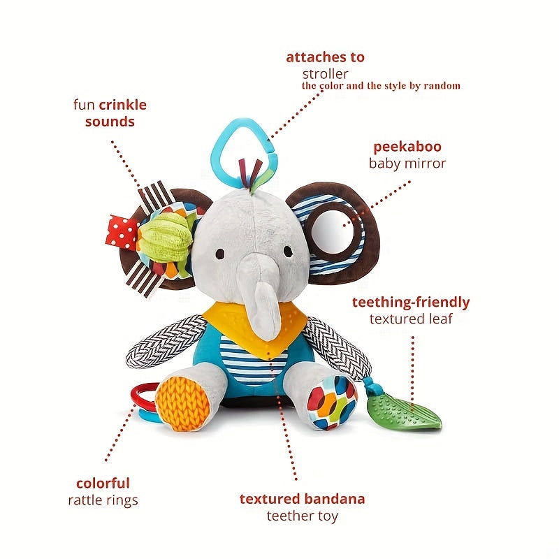 Colorful Hanging Hook Baby Toy Sensory Rattle & Teething Texture