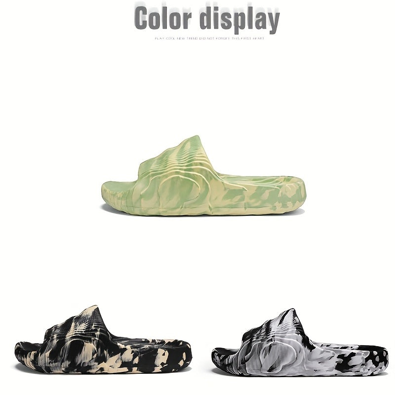 Men's Lightweight Block Slippers Open Toe Shoes For Shower Spring And Summer
