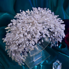 Women's Floral Sparkling Crystal Bridal Headpiece Handcrafted Wedding Hairpiece
