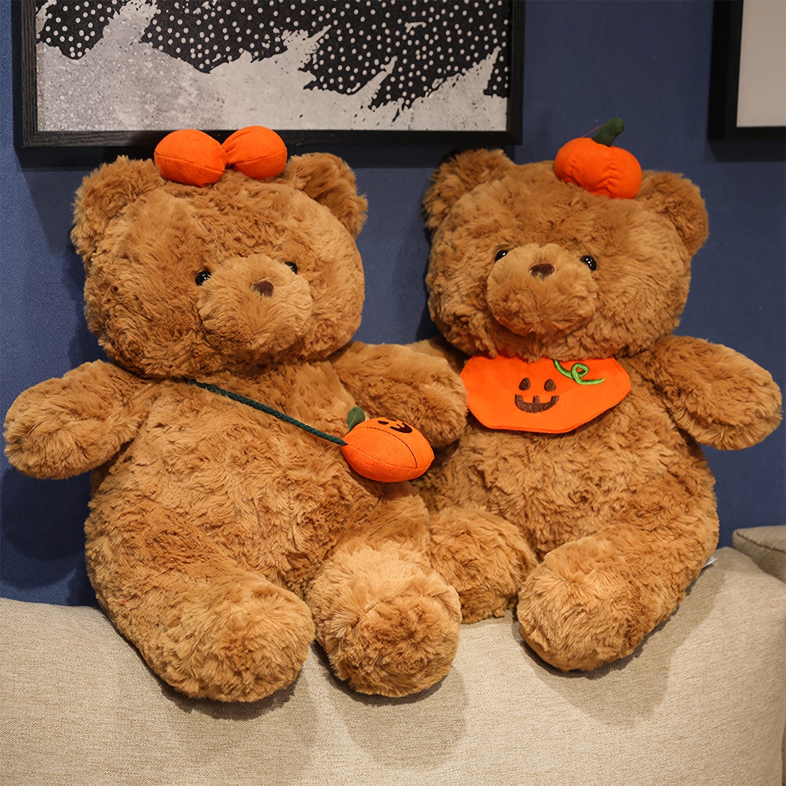 Halloween Teddy Bear Plush Toy with Pumpkin Bag