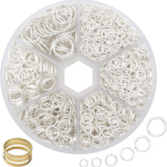 1010pcs Jump Rings Jewelry Making Mix 6 Sizes Split Ring With Tool