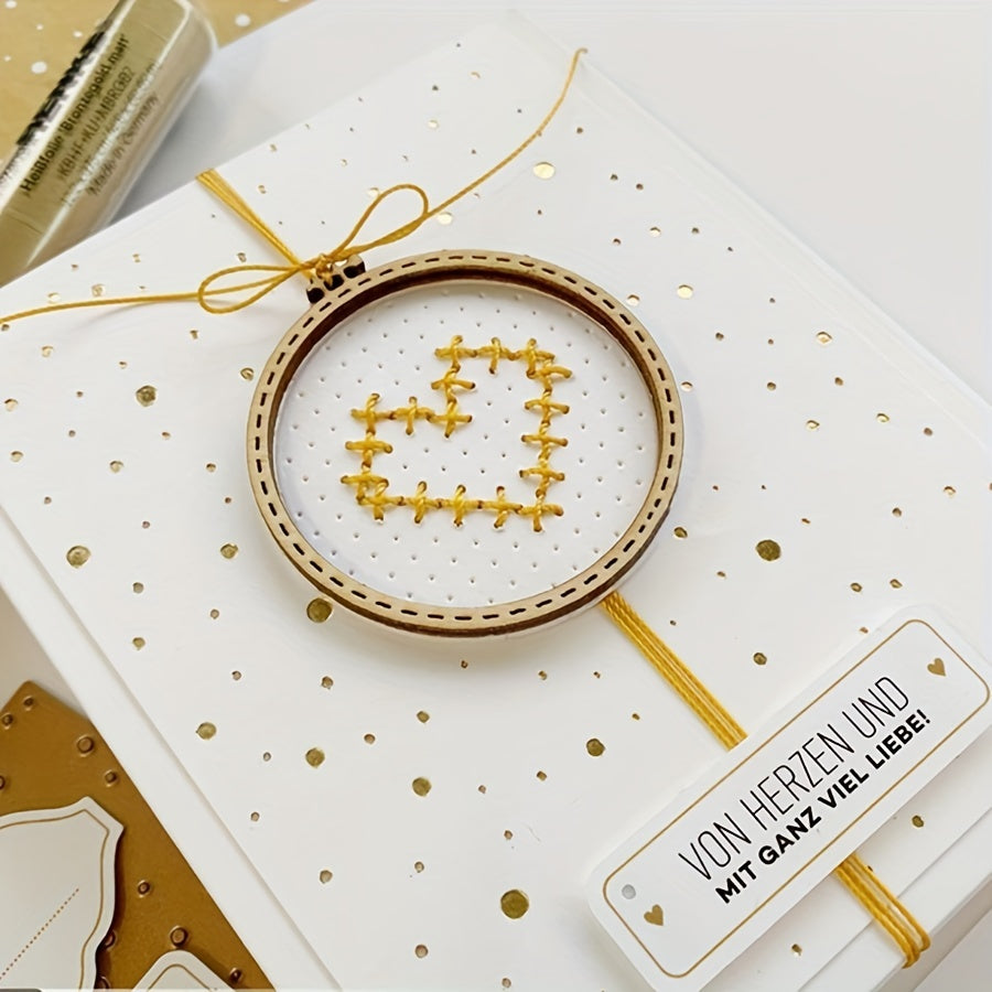 Circle Stitched Embroidery Frame Metal Cutting Dies for Joy Scrapbooking Car