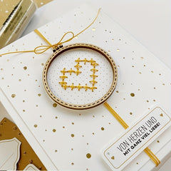 Circle Stitched Embroidery Frame Metal Cutting Dies for Joy Scrapbooking Car