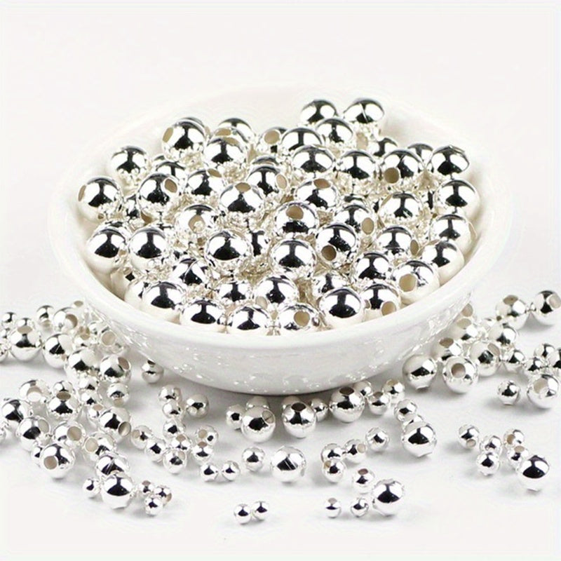 8mm Plated Silver Iron Beads Lucky Bracelet DIY Jewelry