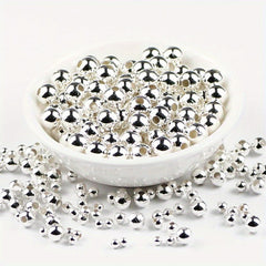 8mm Plated Silver Iron Beads Lucky Bracelet DIY Jewelry