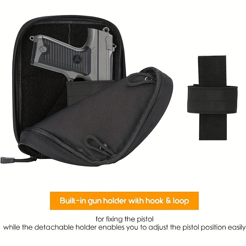 Concealed Gun Pouch Waist Bag for Handgun with Hook Loops