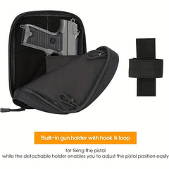 Concealed Gun Pouch Waist Bag for Handgun with Hook Loops