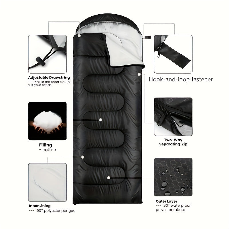 Winter Camping Sleeping Bag Waterproof Lightweight for Men & Women