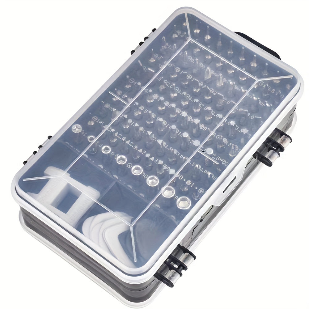 115 in 1 Tool Box Hardware Set with Screwdriver, Magnetizer & Suction Cup