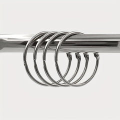 10pcs Shower Curtain Rings Silvery Hooks Bathroom Shower Rods