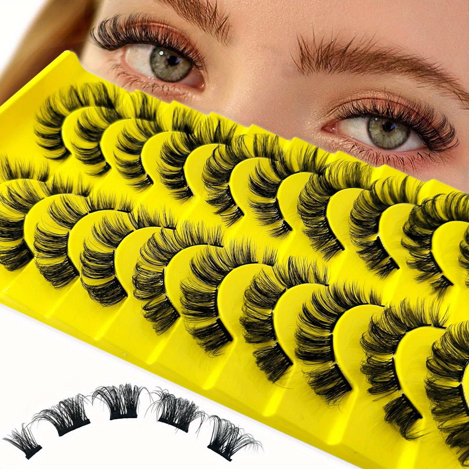 10 Pairs Segmented Cat Eye False Eyelashes