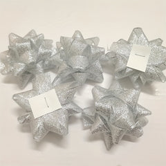 5pcs Shining Film Snow Yarn Star Pull Flower Laser Butterfly Bow Ribbon Wedding