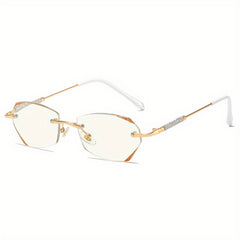 Light Blocking Rimless Reading Glasses for Women Unisex