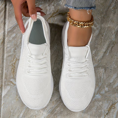 Women's Breathable Platform Sneakers Casual Lace Up Shoes