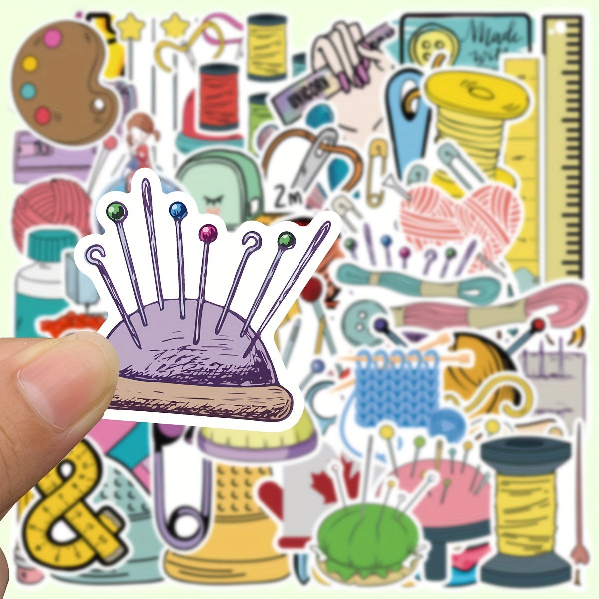 50pcs Sewing Tool Sticker DIY Decoration Waterproof Sticker