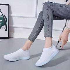 Women's Breathable Knit Sneakers Lightweight Slip On Shoes