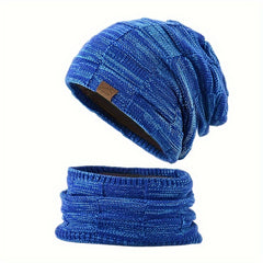Winter Beanie Hat & Scarf Set Knitted Ear Protection Warm Hat Neck Gaiter