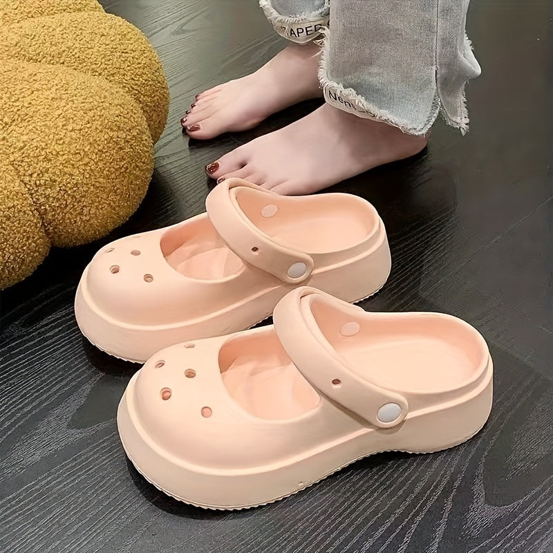 Women's Cut Out Platform Clogs Non Slip Slide Shoes