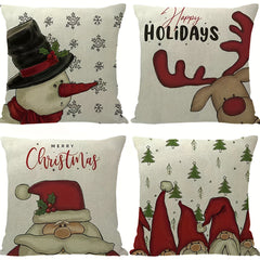 4pcs Christmas Pillow Covers for Living Room Sofa & Outdoor Camping