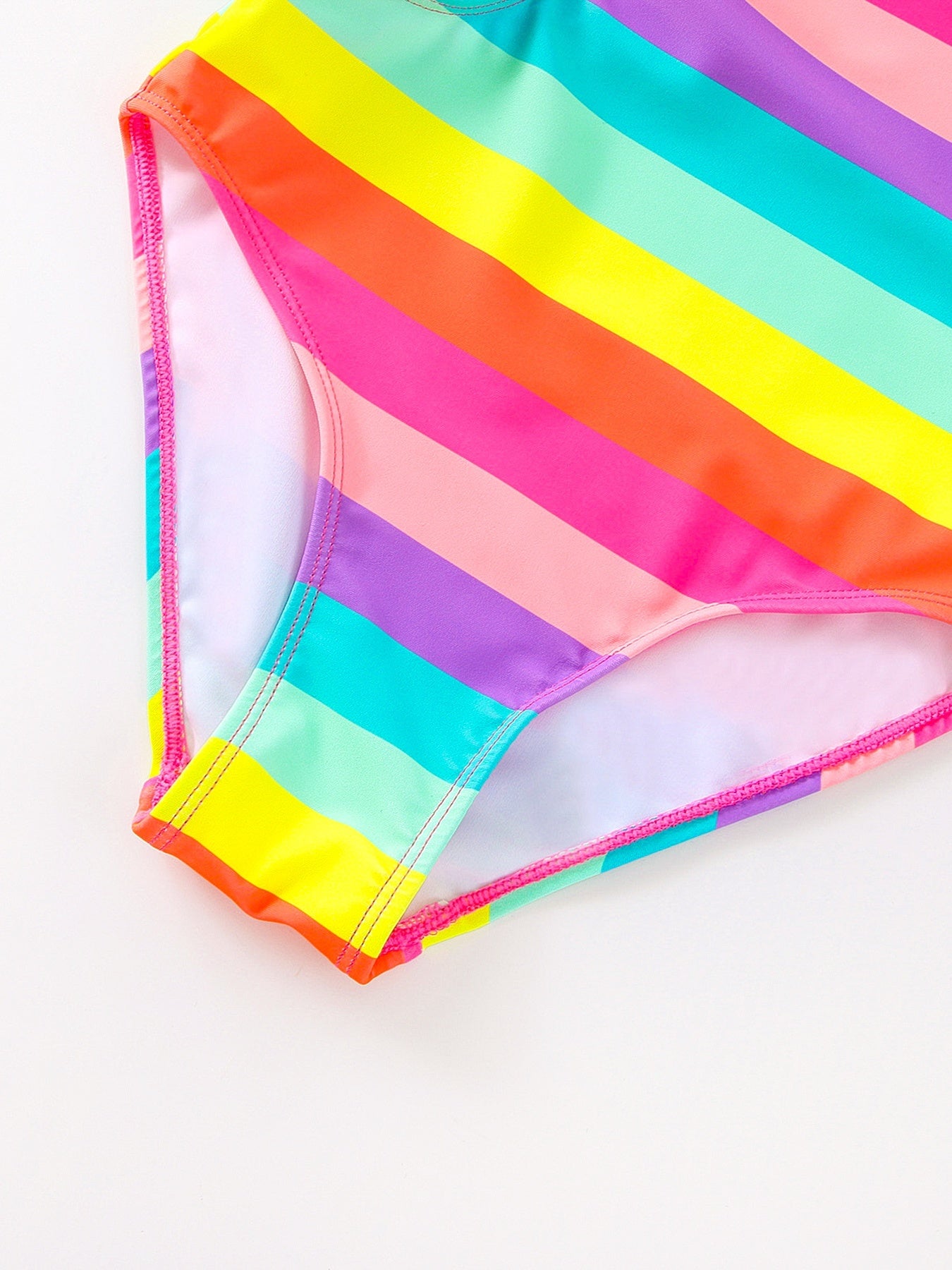 Toddler Girls Rainbow Striped One Piece Swimsuit