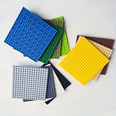 Double Sided 12x12 Building Block Base Plate with Toy Accessories