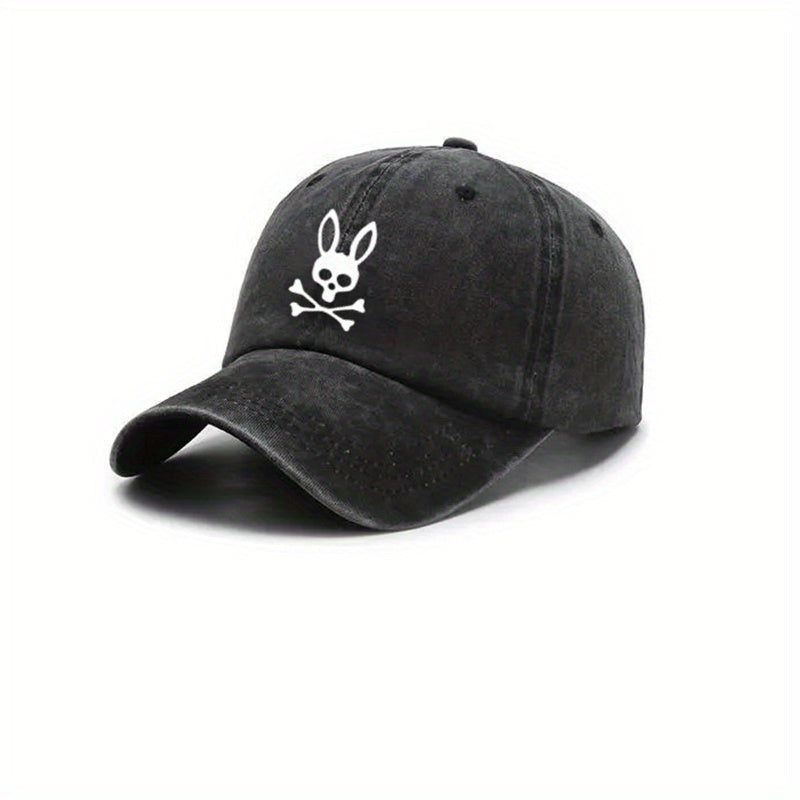 Outdoor Rabbit Printed Peaked Cap for Hiking Mountaineering Fishing