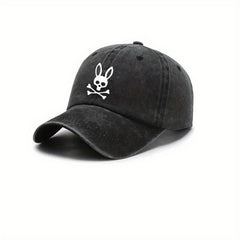 Outdoor Rabbit Printed Peaked Cap for Hiking Mountaineering Fishing