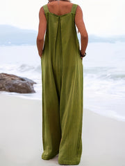 Sleeveless Wide Leg Jumpsuit Loose Casual Women's Clothing