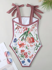 Plant Two-Piece Swimsuit with Cover Up Skirt
