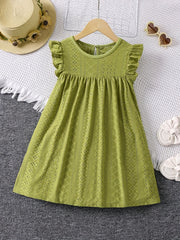 Girls Ruffle Dress Sleeveless Summer Party Wedding Princess Dress