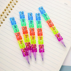 10 Pastel Bear Crayons, Kids' Party Favors, School Supplies