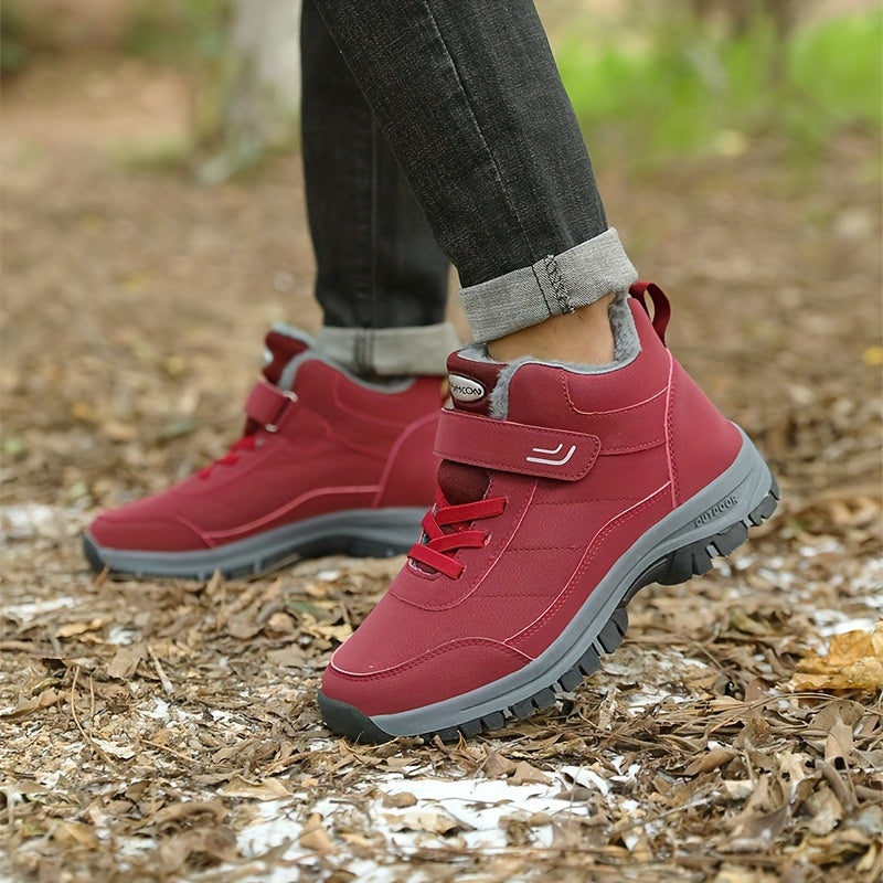 Faux Fur Lined Snow Boots - Slip On Warm Winter Shoes