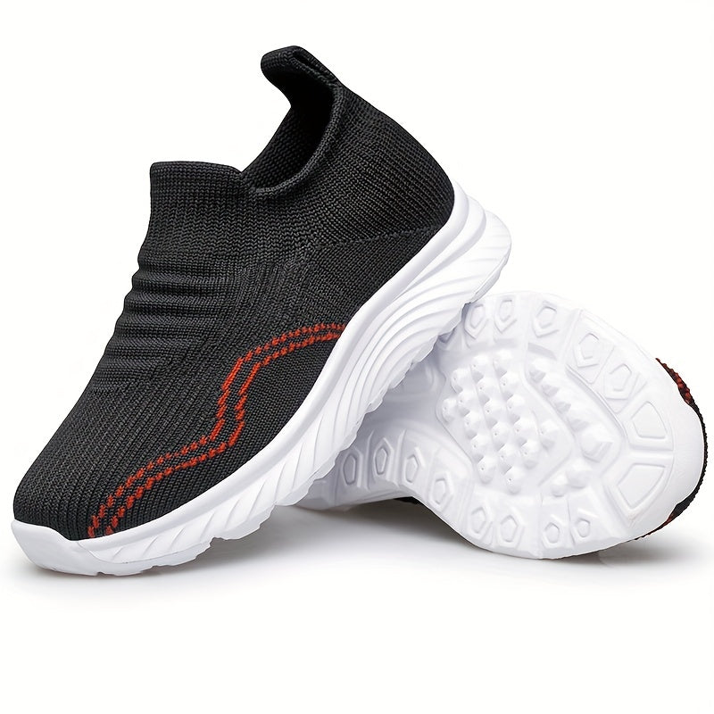 Girls Knit Slip On Casual Shoes Lightweight Comfy Non Slip Walking Shoes Kids