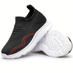 Girls Knit Slip On Casual Shoes Lightweight Comfy Non Slip Walking Shoes Kids