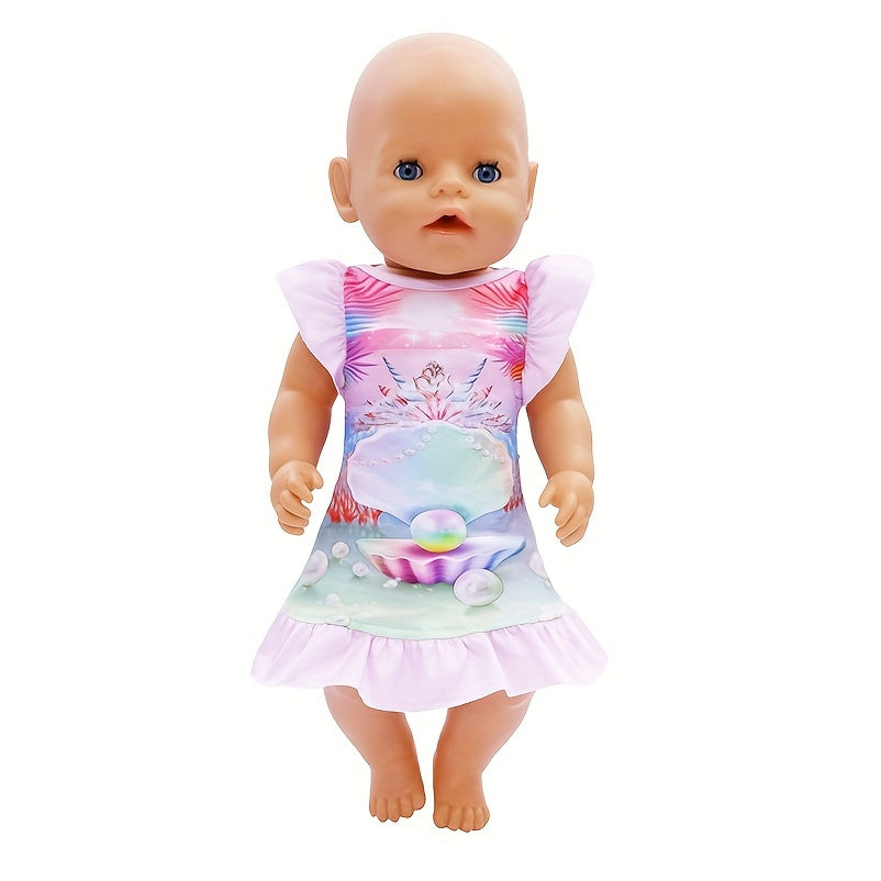 18 Inch Toy Doll Clothing Unicorn Pattern Colorful Skirt Dress
