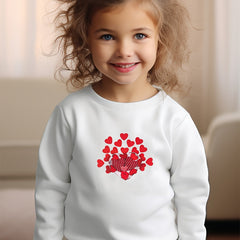 Girls Hearts Pattern Crew Neck Sweatshirt Spring Fall Christmas Gift