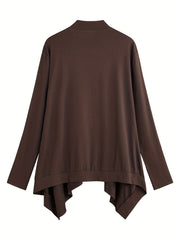 Casual Cardigan Solid Long Sleeve Open Front Stretch Cardigan