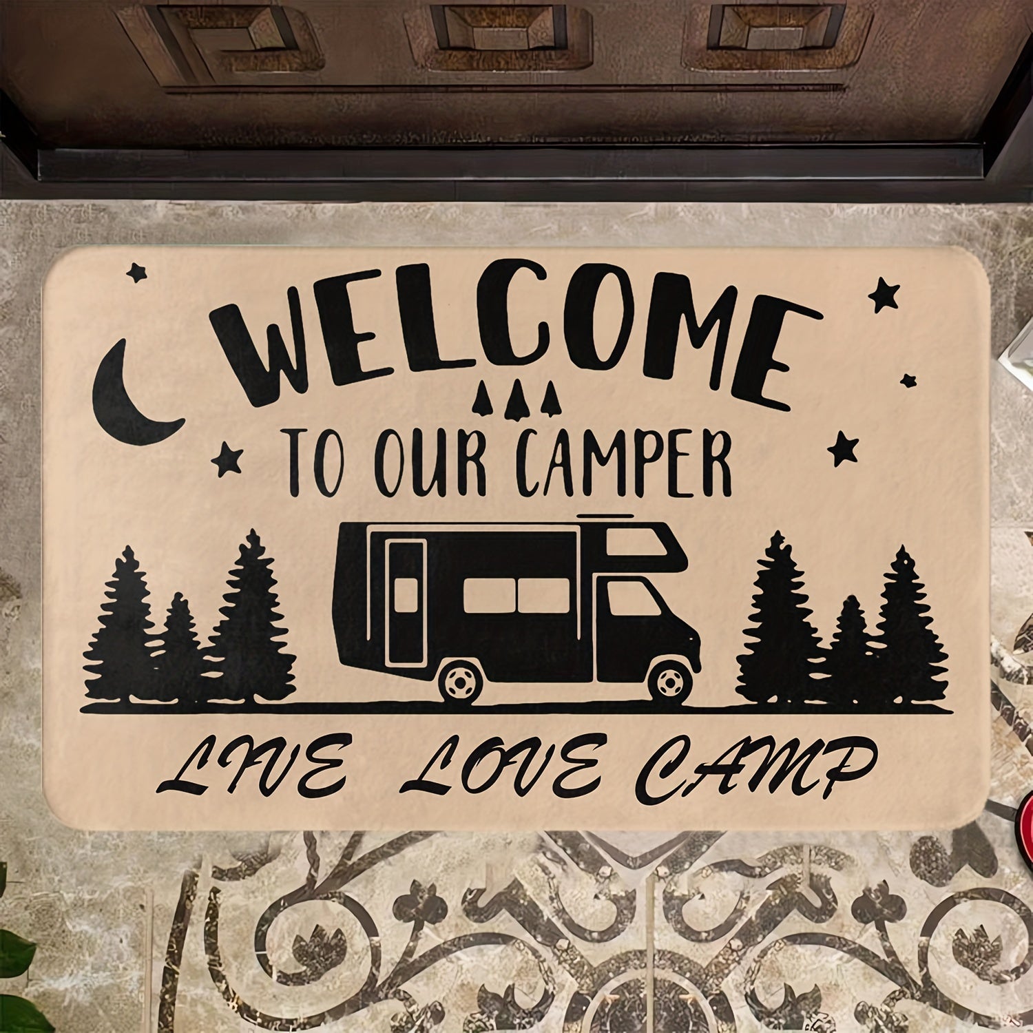 Non-Slip RV Floor Mat 50x80cm Letter Pattern