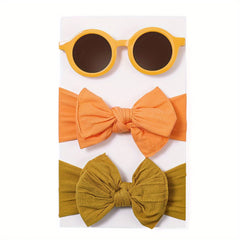 Kids Summer Sunglasses & Bows Headband Set