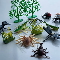 Insect Plant Model Set 16pcs Scorpion Spider Ladybug Stick Insect Centipede