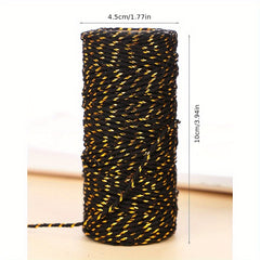 5mm Colorful Golden Silk Cotton Rope, 50m, DIY Webbing Accessories