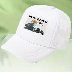Hawaii Print Colorblock Baseball Cap