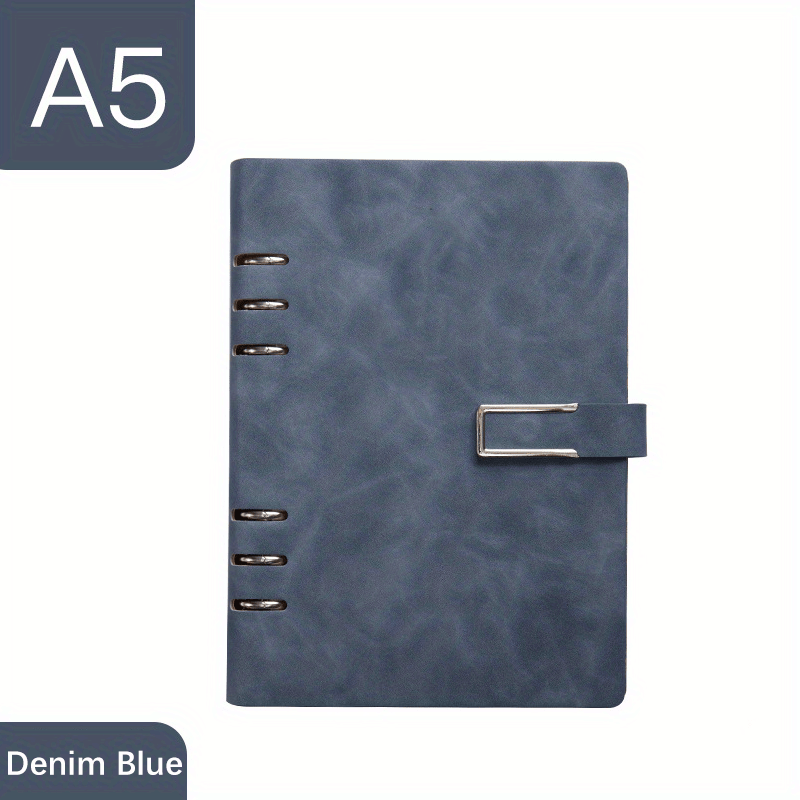 A5 6-Ring Binder Notebook with Leather Cover