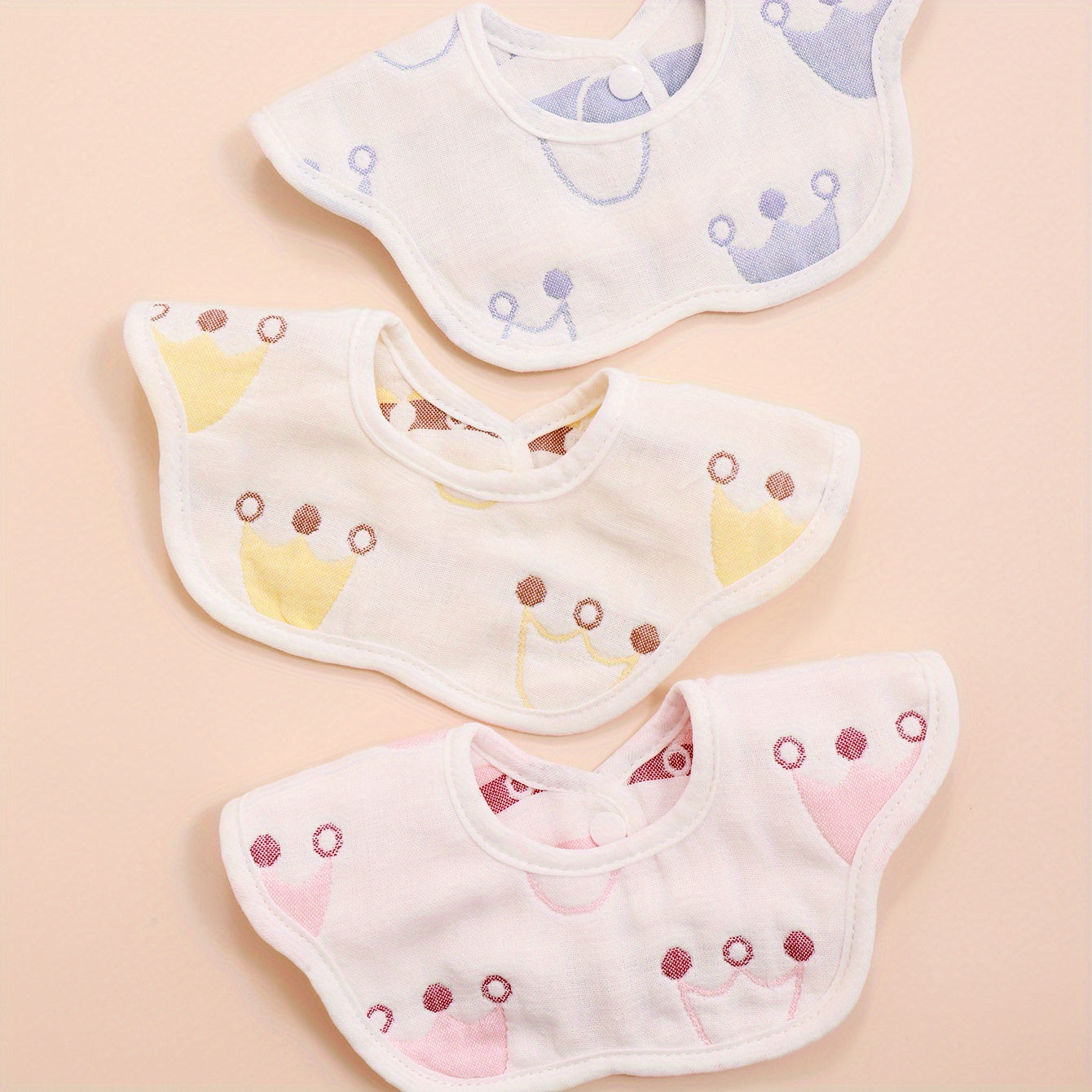 Newborn Baby Bib Pure Fabric Petal Printed Pattern