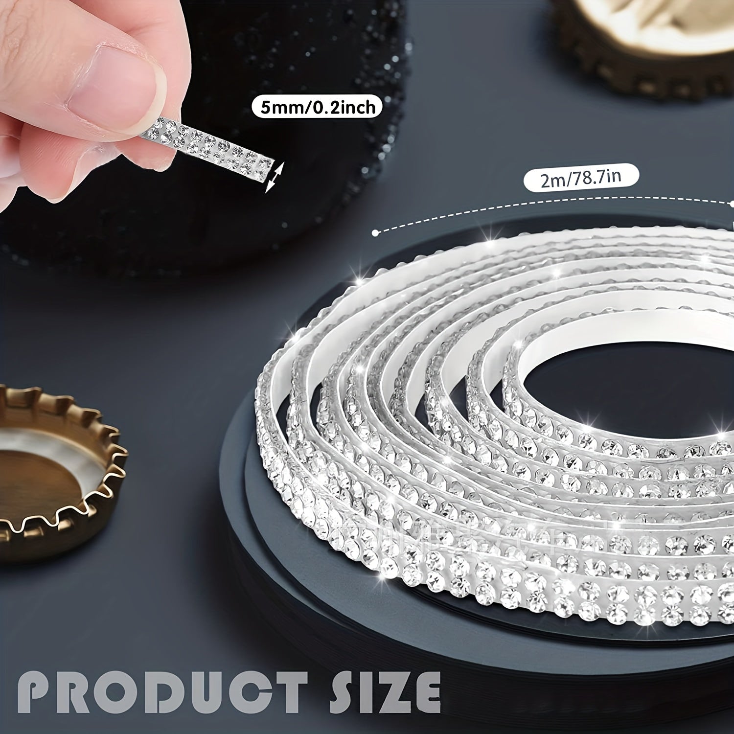 Car Set Bling Rhinestone Sticker DIY Car Decoration Self-adhesive Strip