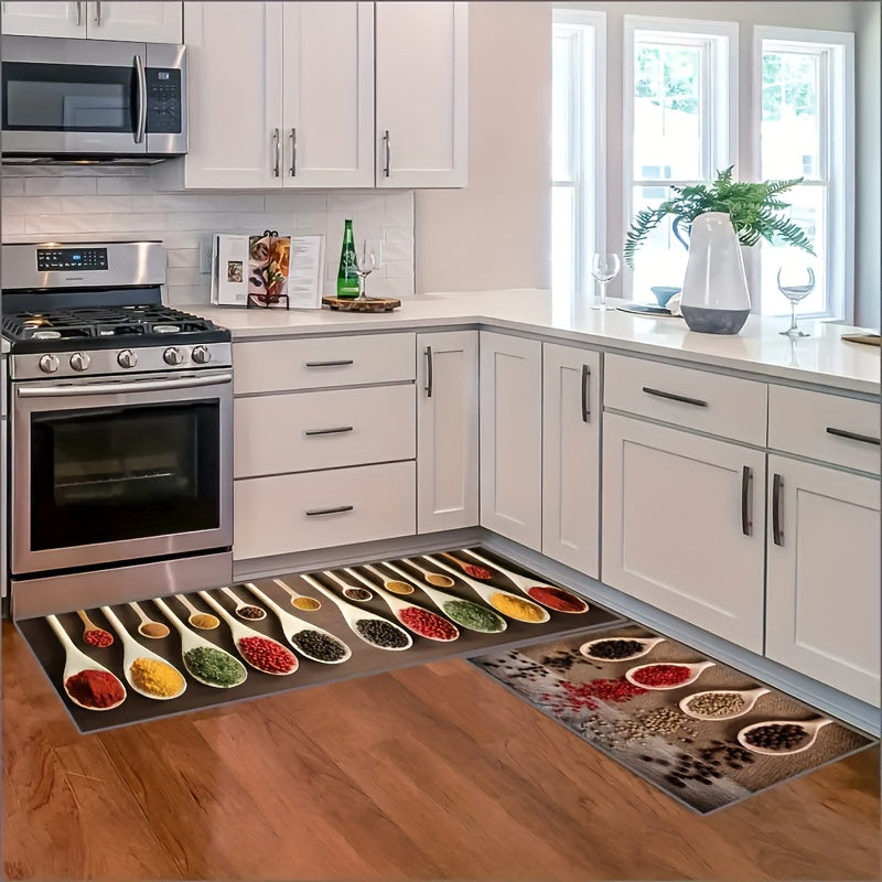 Boho Anti Fatigue Kitchen Rugs - Absorbent Non Slip Stain Resistant
