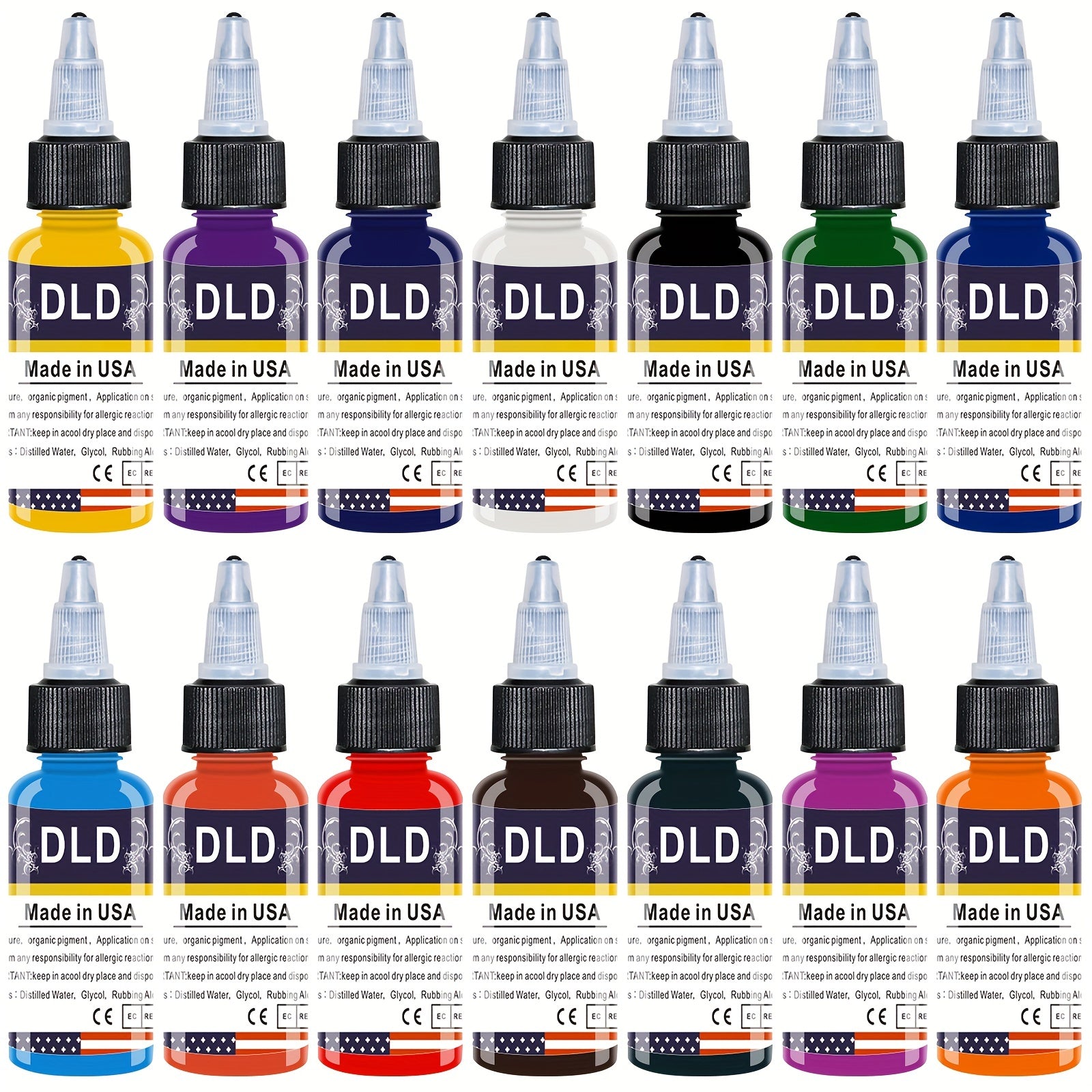 14pcs Tattoo Ink Set Professional Pigment Long Lasting Tattoo Painting Supplies