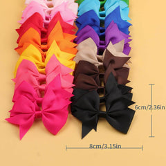 40pcs Colorful Bow Hair Clips Set for Fun and Style