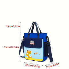 Dinosaur Pattern Tutoring Bag Crossbody Bag Lightweight School Bag